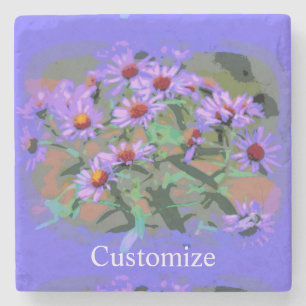 Purple asters Thunder_Cove Stone Coaster