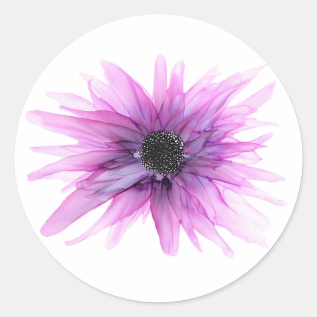 Purple Astor--all shaped stickers-- Classic Round Sticker (Front)