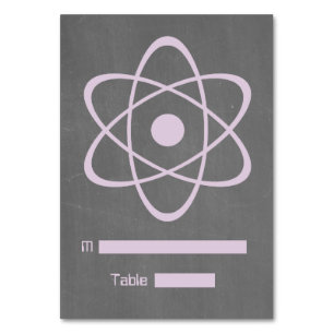Purple Atomic Chalkboard Place Card