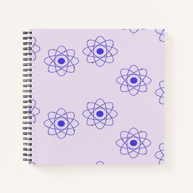 Purple atoms print pattern notebook (Front)