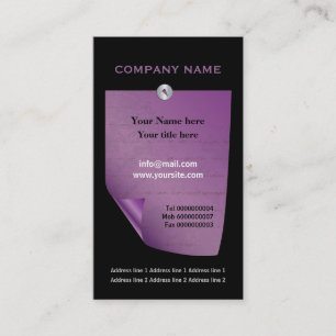 Purple attached note custom business card