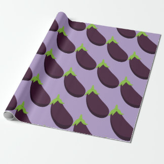 Purple Aubergine Eggplant Food Pattern Wrapping Paper