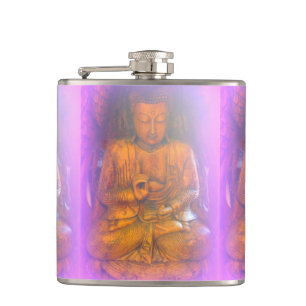 purple aura buddha hip flask