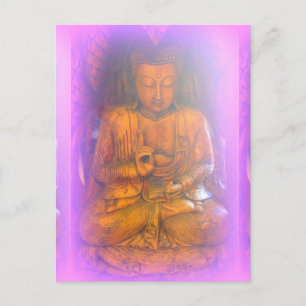 purple aura buddha postcard