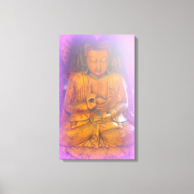purple aura buddha wrapped canvas (Front)