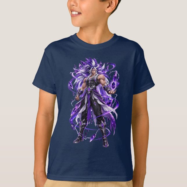Purple Aura Fantasy Warrior T-Shirt (Front)