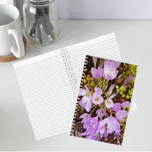 Purple Autumn Crocus Floral Notebook