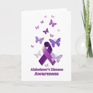 Purple Awareness Ribbon: Alzheimer's Disease Card