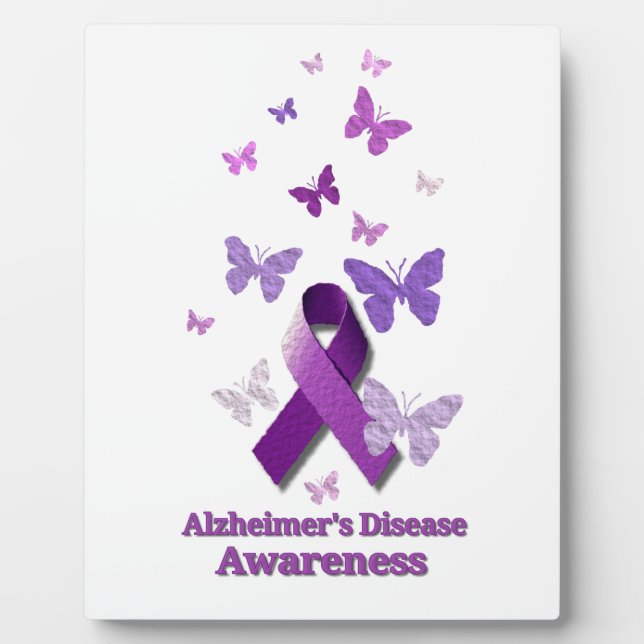 Purple Awareness Ribbon: Alzheimer's Disease Plaque (Front)