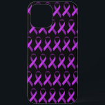 Purple Awareness Ribbon iPhone 12 Pro Max Case<br><div class="desc">The purple ribbon is most commonly used to raise awareness for animal abuse,  Fibromyalgia,  Alzheimer's disease,  domestic violence,  epilepsy,  lupus,  sarcoidosis,  Crohn's disease and pancreatic cancer.</div>