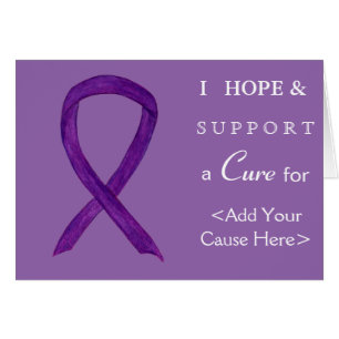 Purple Awareness Ribbon Custom Cause Note Cards