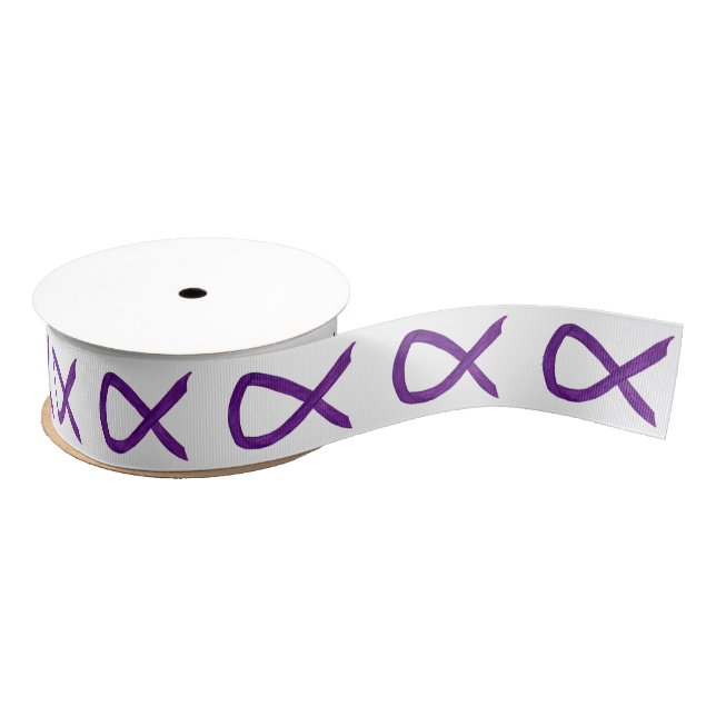 Purple Awareness Ribbon Customised Art Ribbons Grosgrain Ribbon (Spool)