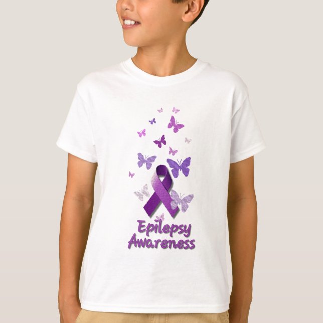 Purple Awareness Ribbon: Epilepsy T-Shirt (Front)