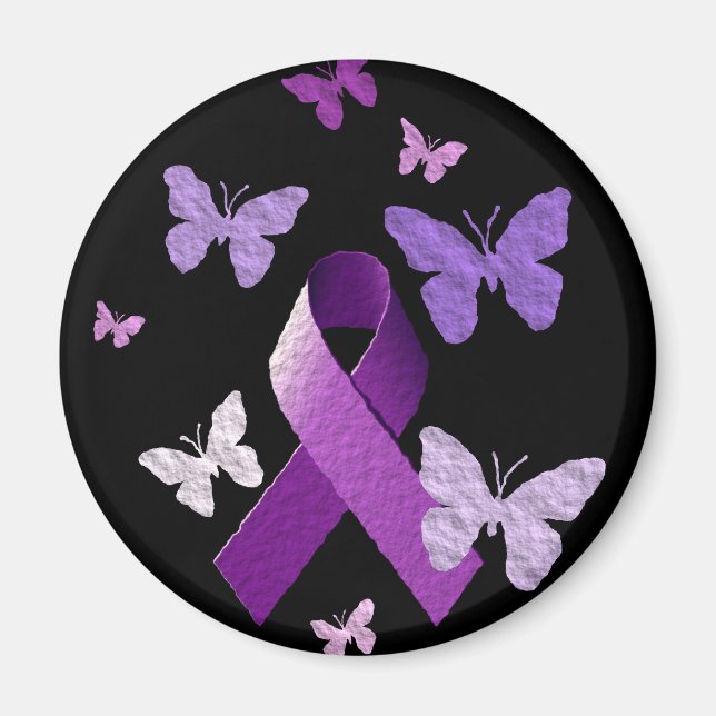Purple Awareness Ribbon Magnet (Front)