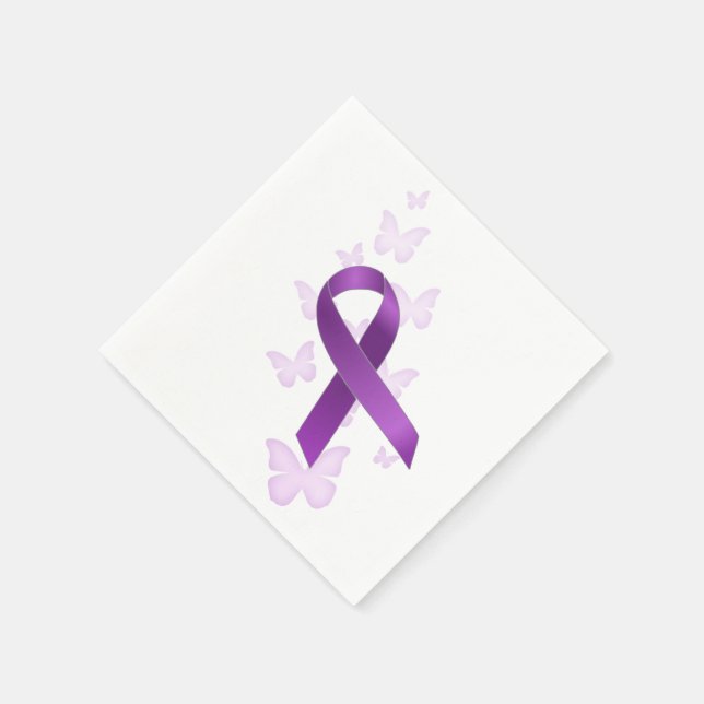 Purple Awareness Ribbon Napkin (Corner)
