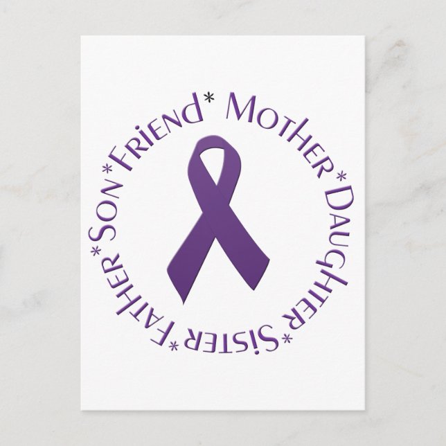 purple awareness ribbon postcard (Front)