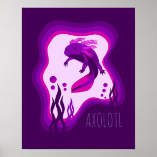 Purple Axolotl Print