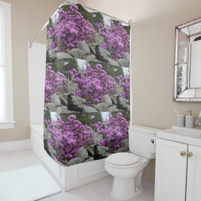 Purple Azalea Shower Curtain (In Situ)
