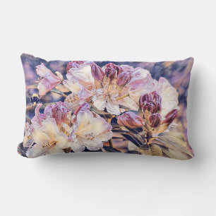 Purple azeea blossom branch flowers watercolor lum lumbar cushion