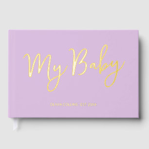 Purple Baby Book Gold Foil Keepsake for Mother