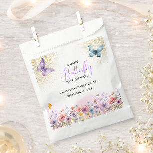 Purple Baby butterfly Baby shower Favour Bags