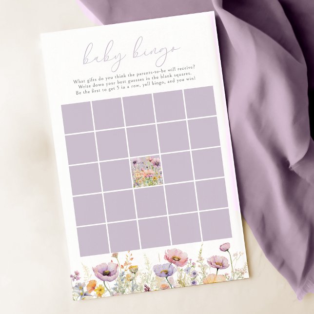 Purple Baby In Bloom Wildflower Baby Bingo Game (Creator Uploaded)