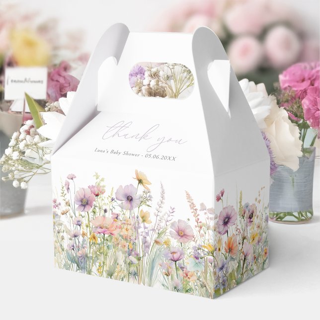 Purple Baby In Bloom Wildflower Baby Shower Gable Favour Box (Creator Uploaded)