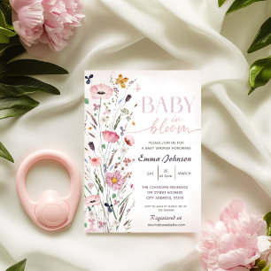 Purple Baby in Bloom Wildflower Baby Shower Invitation