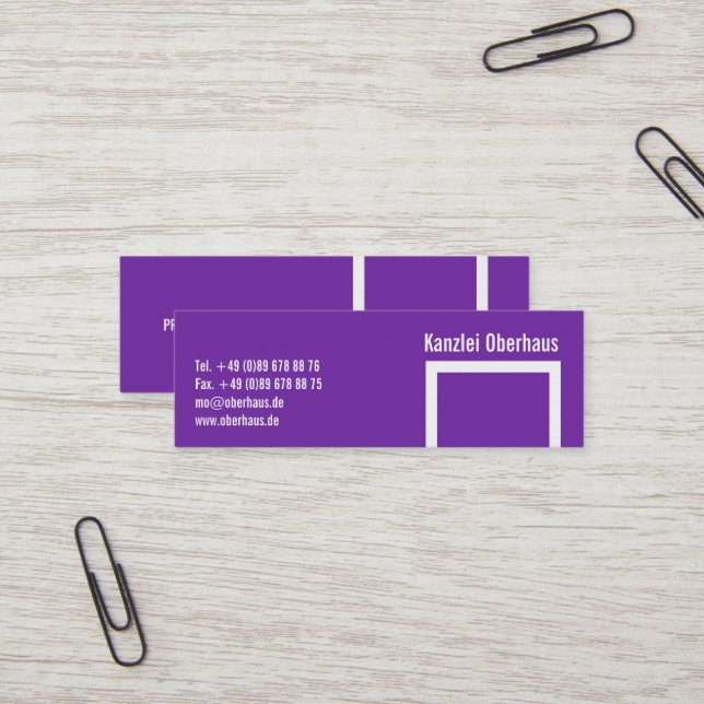 Purple Baby! Mini Business Card (Front/Back In Situ)