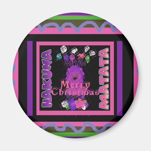 Purple Baby Simba Merry Christmas Collection Magnet (Front)