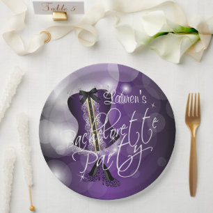 Purple Bachelorette Party Design Paper Plate