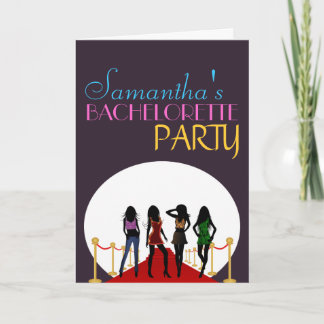 Purple Bachelorette Party Hens Night Invite Card