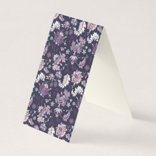Purple Background Big Floral Seamless Pattern