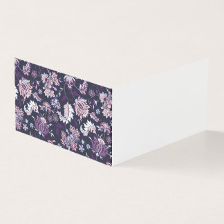 Purple Background Big Floral Seamless Pattern