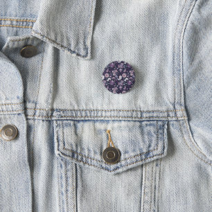 Purple Background Big Floral Seamless Pattern 3 Cm Round Badge