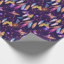 Purple Background Colourful Dream Catcher