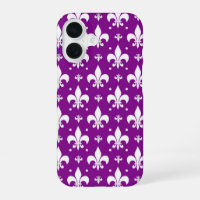 Purple Background Fleur-de-lis Pattern Design 