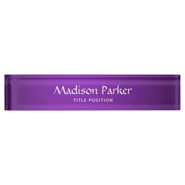 Purple Background  Nameplate (Front)