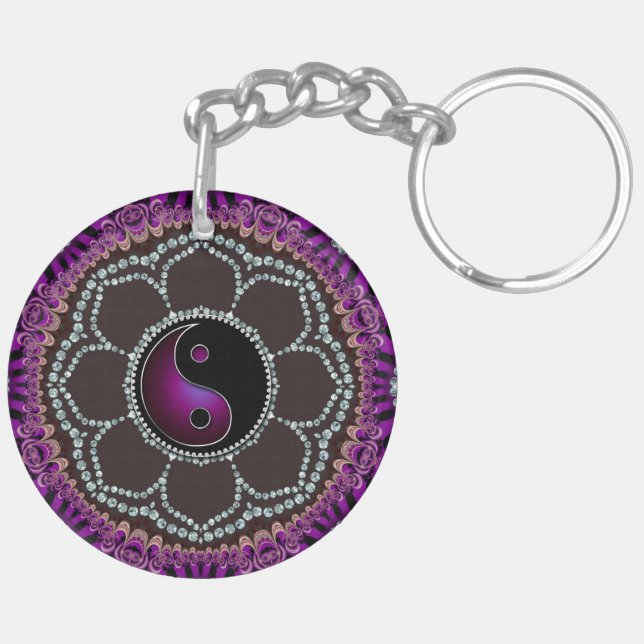 Purple Balance Energy Yin Yang Key Ring (Back Right)