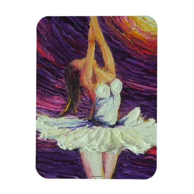Purple Ballerina Dancing Magnet (Vertical)