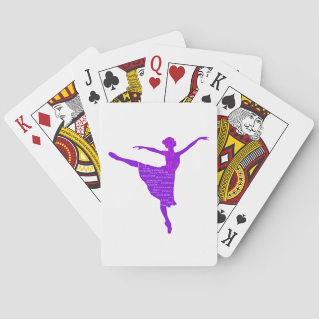Purple Ballerina Poker Playing Cards (Back)