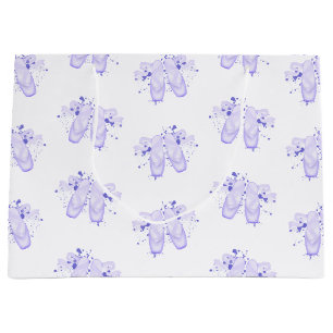 Purple Ballet Birthday Pointe Shoes Large Gift Bag