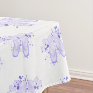 Purple Ballet Birthday Pointe Shoes Tablecloth