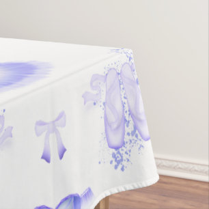 Purple Ballet Birthday Tutu & Pointe Shoes Tablecloth