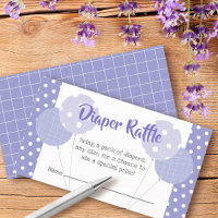 Purple Balloons Baby Shower Cute Diaper Raffle