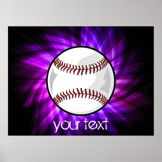 Purple Baseball; Softball Poster (Front)