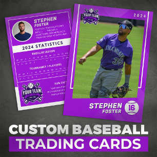 Purple Baseball Trading Card Pro Baseball Player