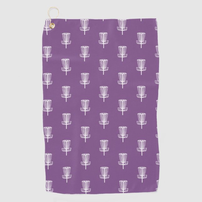 Purple Basket disc golf towel (Front)