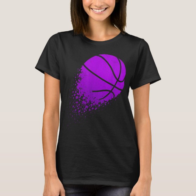 Purple Basketball Bdall Player Baller Sport Game D T-Shirt (Front)