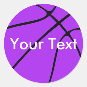 Purple Basketball Custom Team Name / Text Stickers